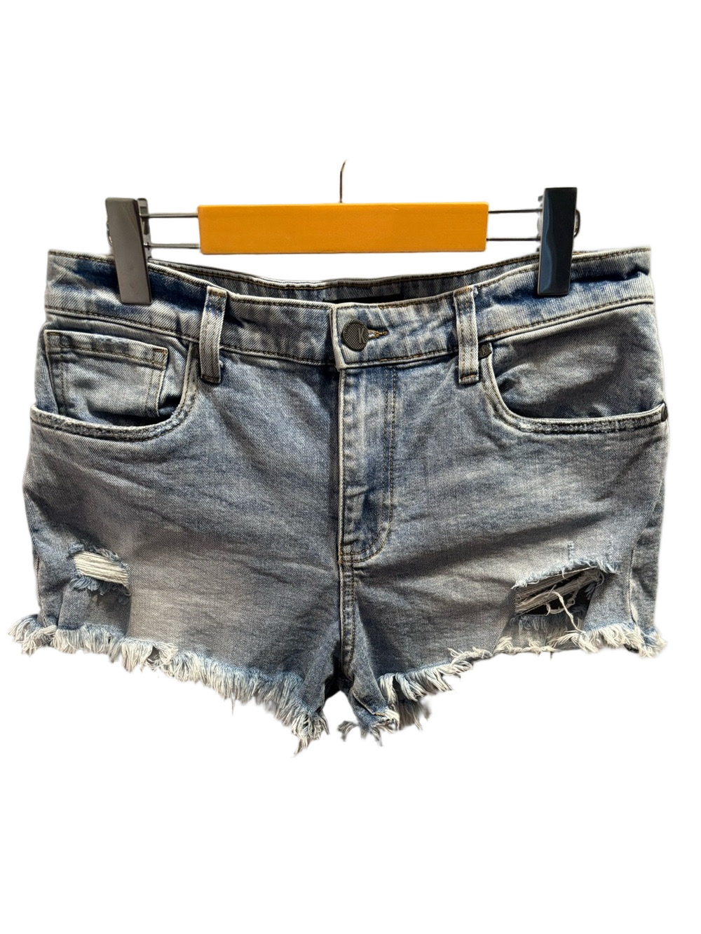 Kut From The Kloth Jane High Rise Distressed Denim Cut-Off Shorts 8 Light Wash